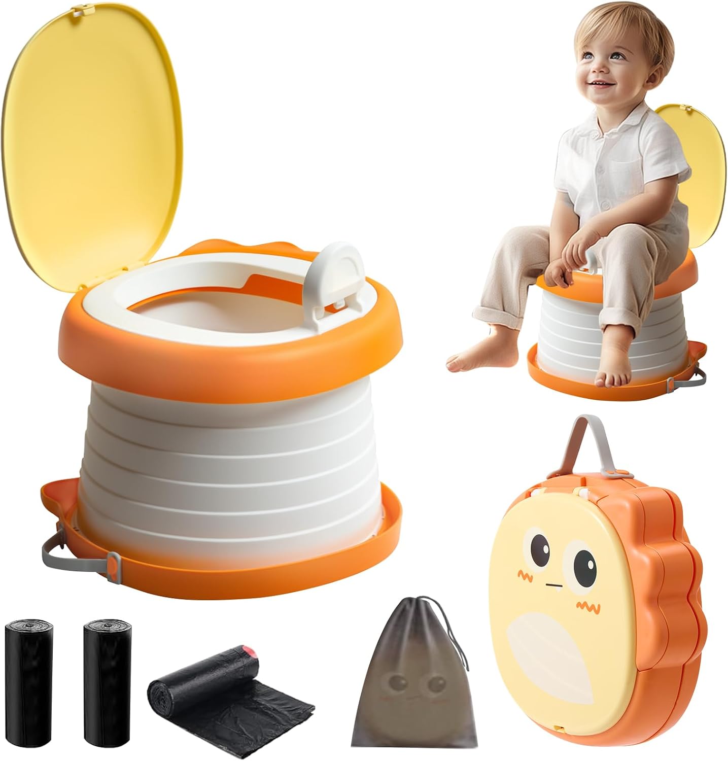 Portable Foldable Potty for Toddlers 2-in-1 Travel Potty Kids Training Toilet Seat