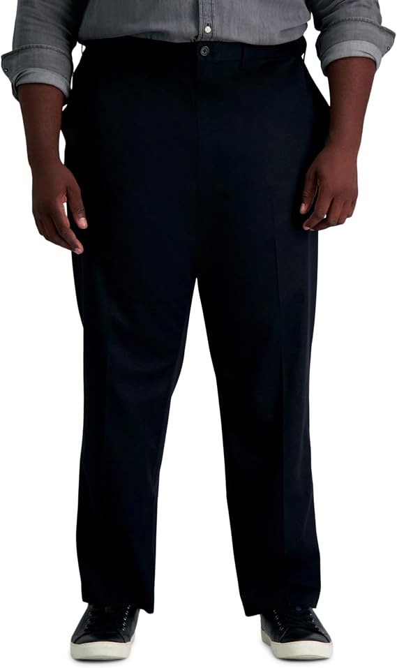 Haggar Men's Premium No Iron Khaki Classic Fit Pleat Front Regular and Big & Tall Sizes Casual Pants