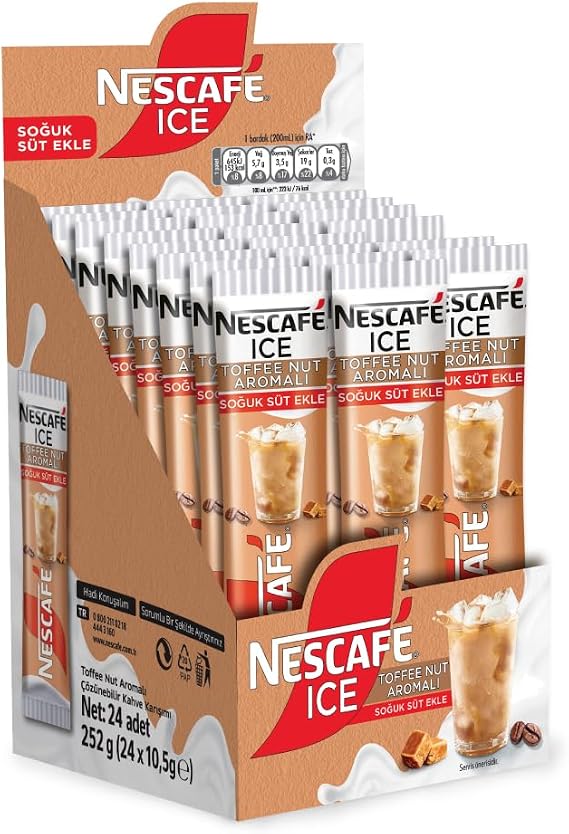 NESCAFÉ Ice – Toffee Nut Aromalı 24'lü Paket (24 x 10.5 g)