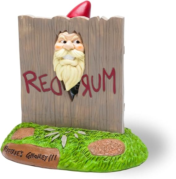 BigMouth Inc Shining Gnome Garden Gnome - Açık Alanlar için Komik Bahçe Cüceleri - Hava Koşullarına Dayanıklı Redrum Korkunç Bahçe Heykeli - Uzun Avlu Cüce - Cadılar Bayramı Süslemeleri için Korku Çim