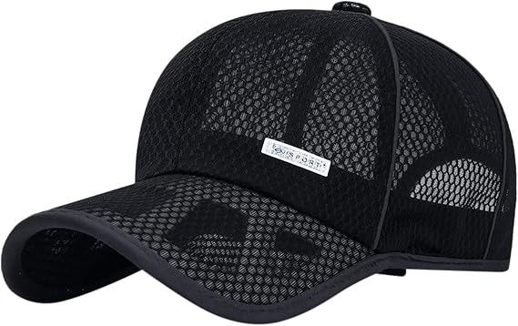 Caps for Women's Women's Back Hats for Men Women Adjustable Mesh Baseball Cap Unisex Classic Low Profile Mesh Baseball Cap Soft Black, One Size