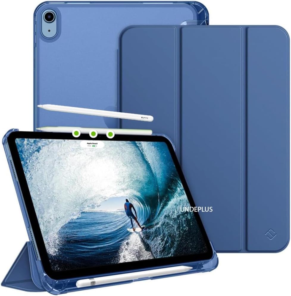 Case Flip Cover Pen Split PC Case Navy Blue compatible with Apple iPad Air 11inch M2M3 2025-2024