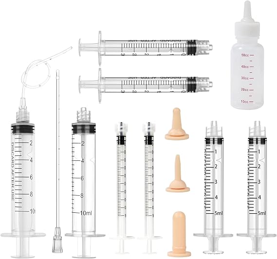 Feeding Breeding kit Suitable for Newborn Puppy and Kitten,Feeding Nipple, Feeding Tube, Feeding Syringes and Bottles for Small Cat Dog Bird Parrot Pet