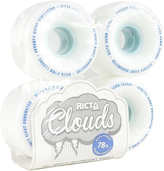 Ricta Clouds Pro Skateboard Wheels White Blue 78a 60mm