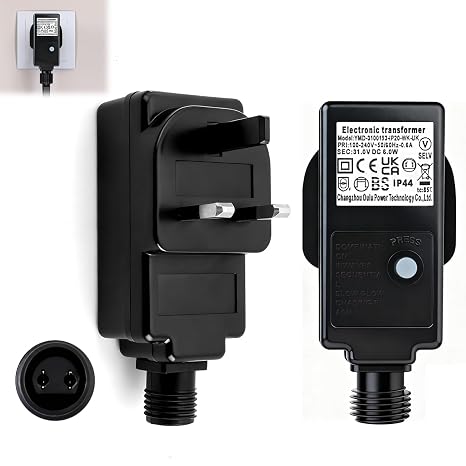 31V Transformer Plug for Christmas Lights 31V Outdoor Adapter with 8 Modes