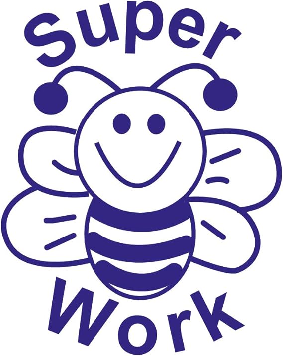 SuperStickers Stamper Solutions Super Work Bee Pre Inked Stamper, Blue, 28mm