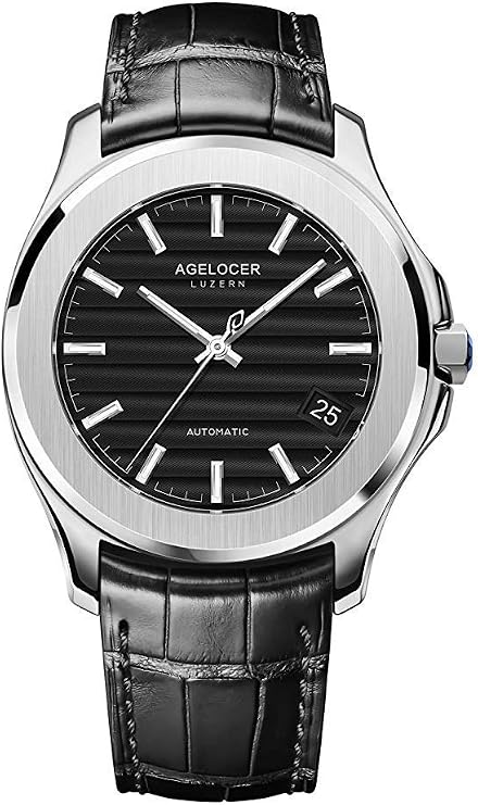 Agelocer Men's Watch Automatic Date Top Brand Sports Mechanical Waterproof Fashion Leather Buckle Luminous Watch WR:6302A1