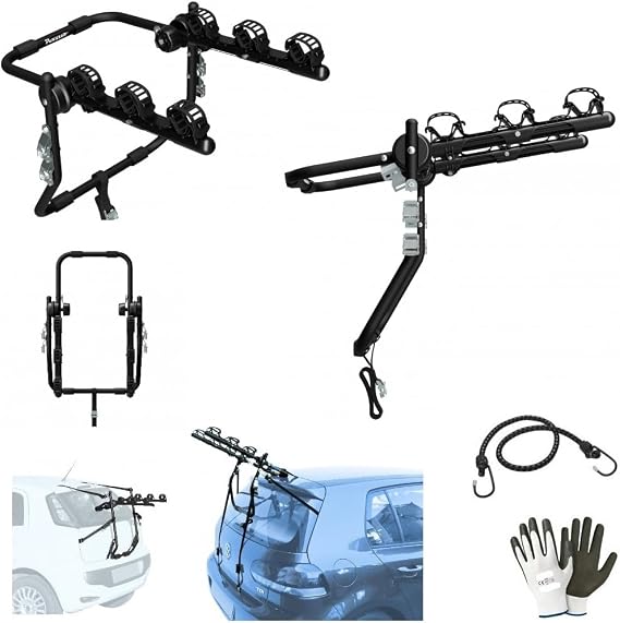 Compatible with Renault Clio II 5p (98-04) Rear Bicycle Base for Cars for 3 Bicycles Steel Bicycle Stand