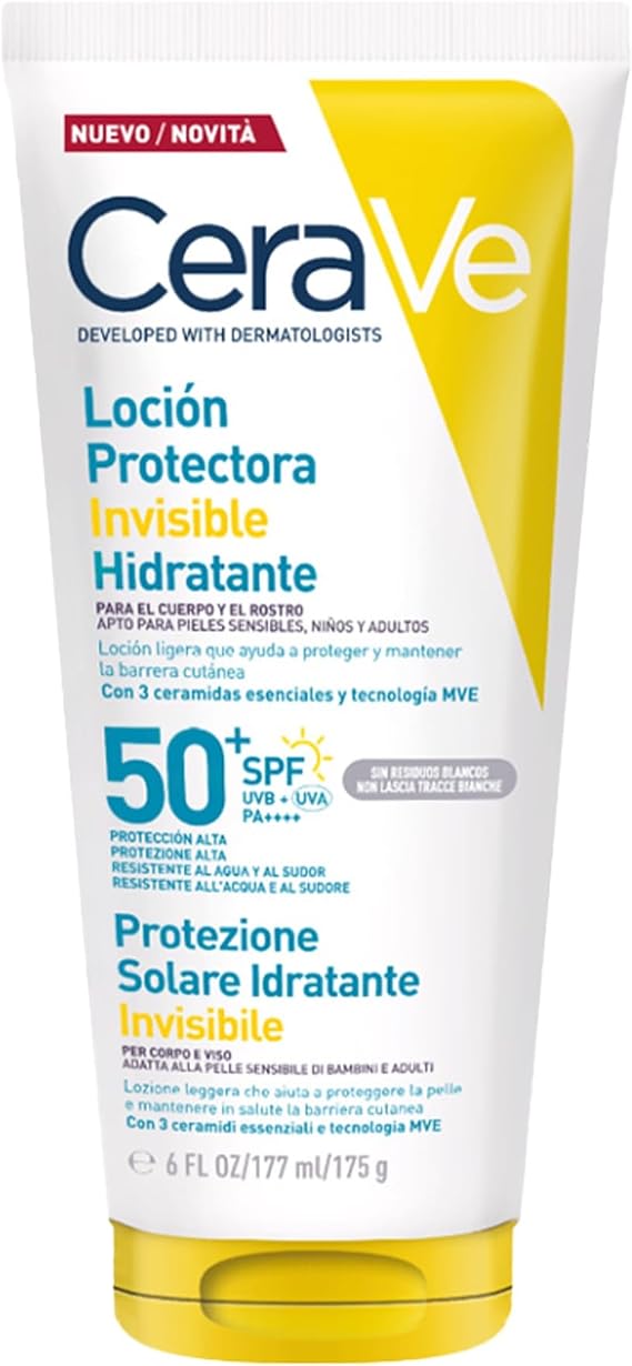 CeraVe, Invisible Moisturizing Protective Lotion SPF 50+, UVB + UVA, 4 fl
