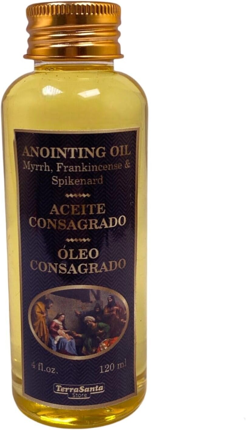 Essential Aromatic Anointing Oil Myrrh, Frankincense & Spikenard 120 ml/4fl/oz Holy Land Jerusalem Christian Spiritual Gift