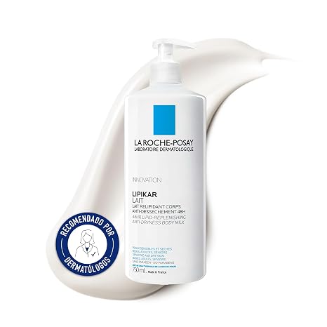 La Roche Posay - Leche Hidratante Corporal, Apta para Pieles Secas, Muy Secas o Atópicas, 48 Horas de Hidratación y Protección, Fórmula con Niacinamida y Manteca de Karité, Lipikar, 750 ml