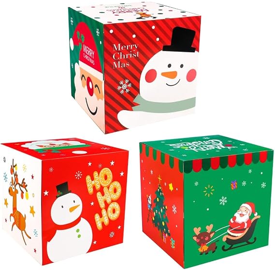 Quystetes Christmas Candy Packaging Box Small //Santa Claus Candy Box 25cm/9.84in Holiday CandyBox with Lid Christmas