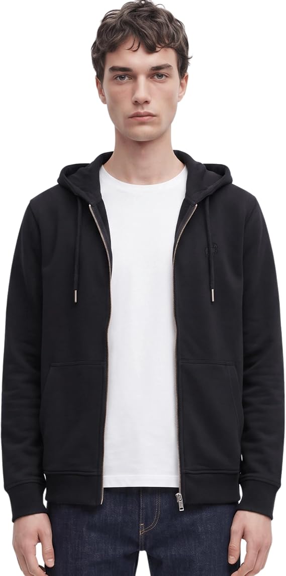 Anthony Jackson Erkek Kapüşonlu Fermuarlı Sweatshirt ONYX