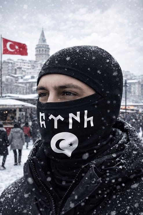 Single Sword Army Termal Kar Maskesi Erkek&Kadın Balaklava, Baskili