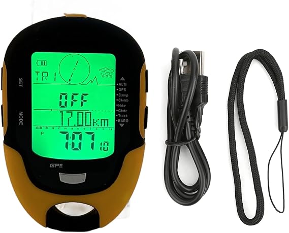 Portable Digital Altimeter, Handheld GPS Altitude Meter for Hiking, FR510