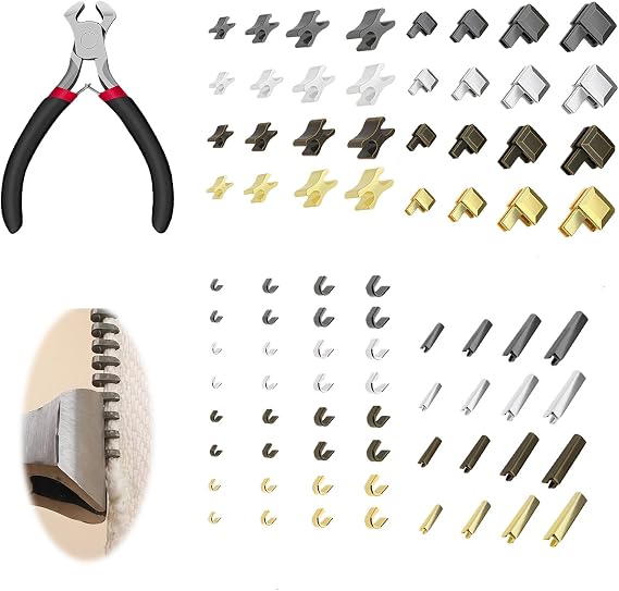 Zipper Repair Kit with Pliers, Universal Metal Zipper Sliders & Stoppers, DIY Zip Fix Tools for Jackets, Bags, Clothing, Instant Zipper Replacement Accessories (81 Pieces 4 Colours 4 Sizes)
