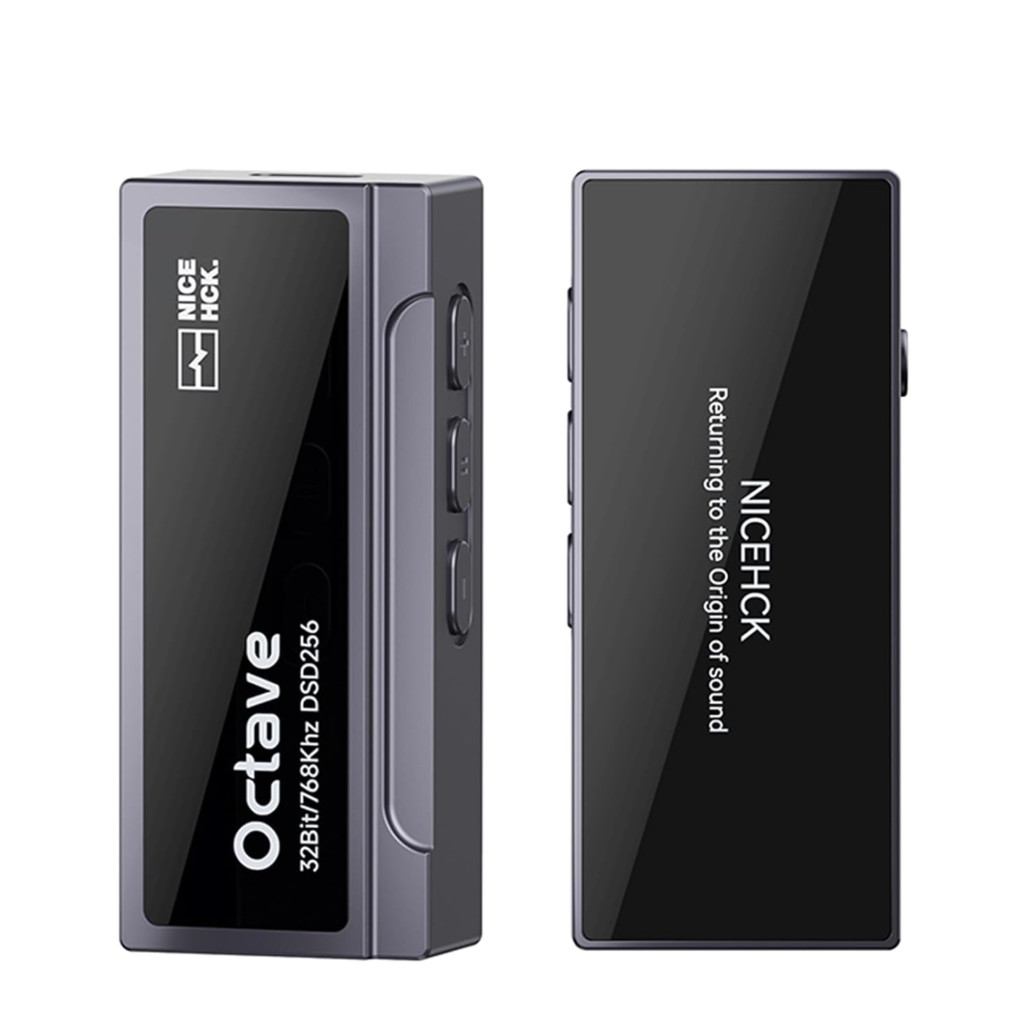 NICEHCK Octave HiFi Portable Audio DAC Amp with ES9039Q2M, Compact USB Dongle Adapter for IEM & Headphones, 100-Level Volume, Dual Op-Amps, Inline Mic, CNC Aluminum Body (Titanium)