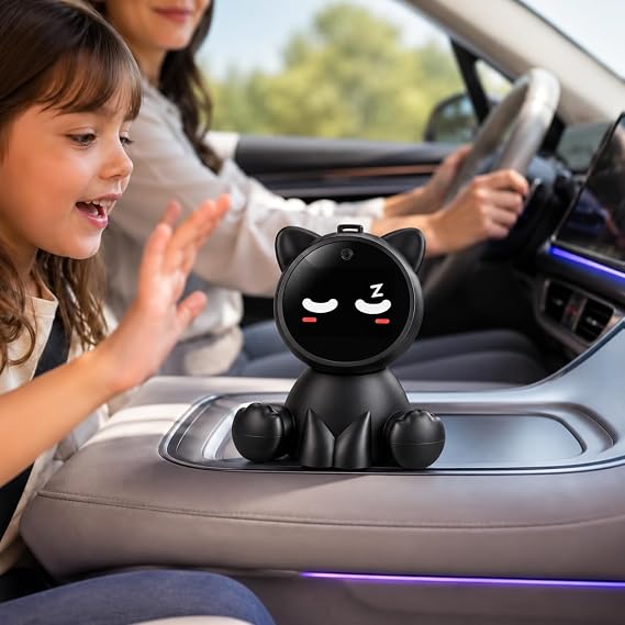 Cute Smart AI Desk Robot Pet, Interactive Tech Gadget for Adults Black