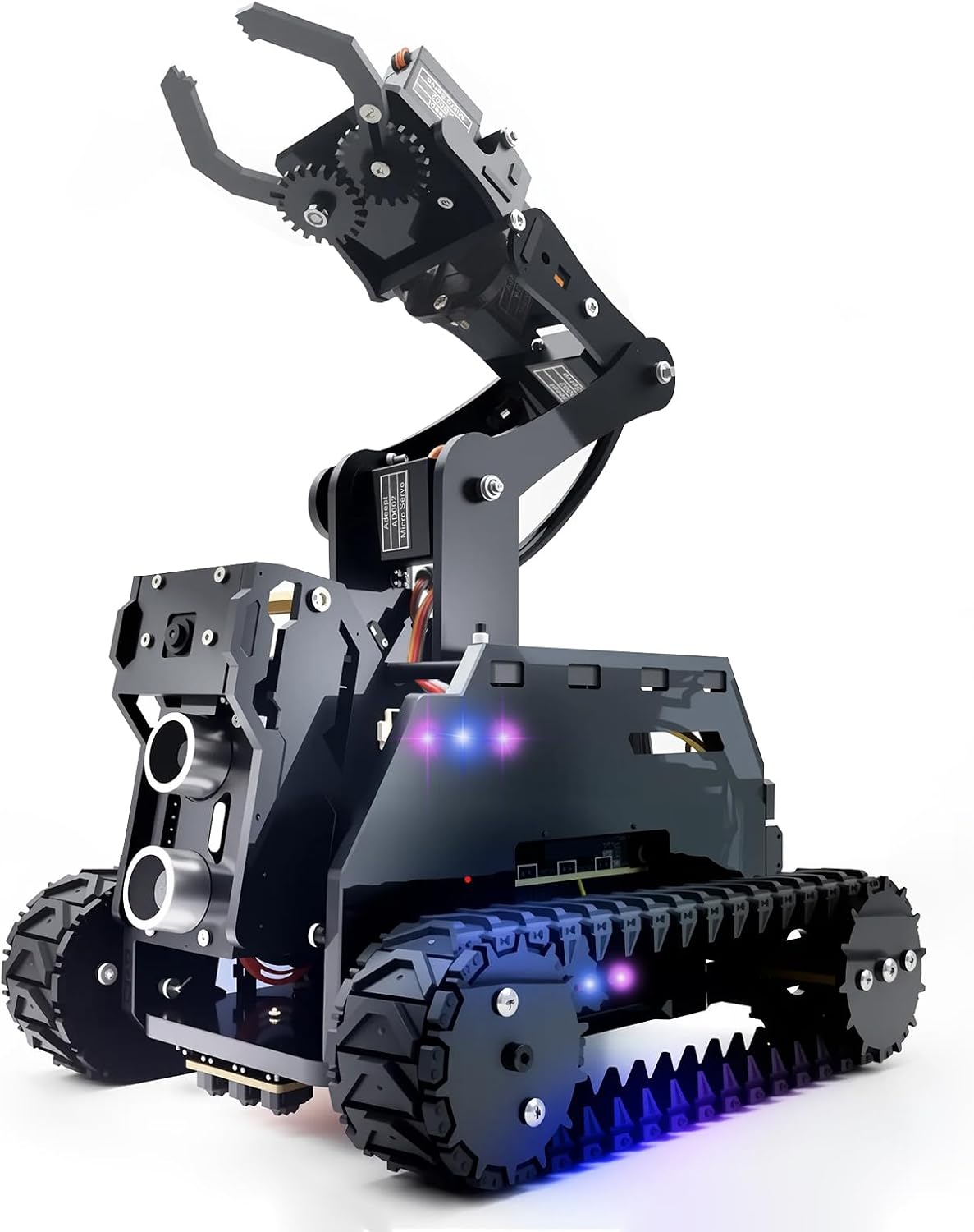Adeept RaspTank Smart Robot Car Kit for Raspberry Pi 54  3B  3B  Board Not Included Tank Tracked Robot with 4-DOF Robotic Arm Obstacle Avoidance Line Tracking USB-C Charging with Digital