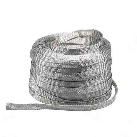 Copper Thin Foil Flat Tinned Braided Copper Wire Drain Cable Electric Stranded Bare Flexible Grounding Lead conductive Conductors 10m,2.5#:1mmX5mmX10m/32.8ft(4#:1mmX8mmx10m/32.8ft)