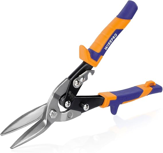 12'' Heavy Duty Aviation Snips, Lead Snips Straight Cut,Compound Metal Cutter for Cutting Sheet Metal, Aluminum, Sheet UPVC, Wire Mesh,Copper, and Plastic