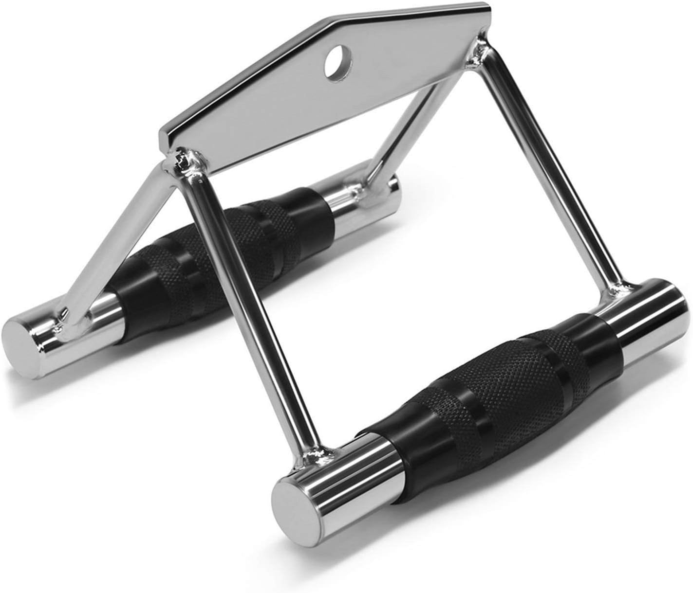 Lat Pull Down Attachment, Rowing Grip Narrow, Pushdown Double D Grip, Rowing Machine Grip Set, Pull Down Exercise Grip, Parallel Grip, Chrome, Pushdown V Sharpener for Fitness, Double Grip for V-Shape Strength Training