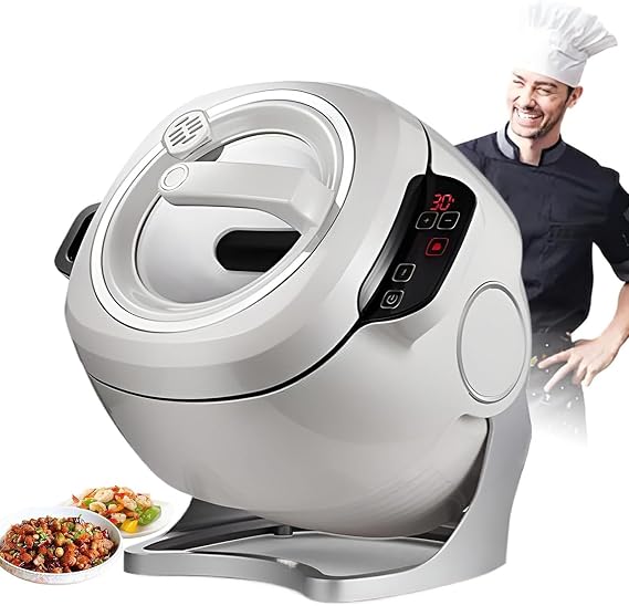 Commercial Food Processor, Intelligent Automatic Cooking Machine,Adjustable Speeds 360°Automatic Stir Fry Robot,6L Large Capacity Stir-Fry Pot, for Stir Frying,Stewing,Cooking