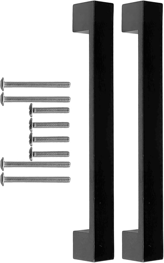 Mutfak ve Banyo Dolabı Kapakları ve Çekmeceler için Kalın Metal Kulp Paslanmaz Alüminyum Mobilya Dolap Kulbu 160mm Mat Siyah 2 Adet