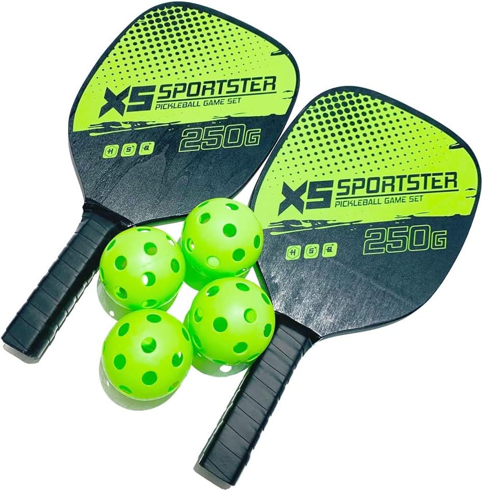 Pickleball Rackets Set,KOCAN Pickleball Rackets Set Pickleball Paddle Set of 2 Rackets and 4 Pickleballs Balls Pickle-Ball Racquet with Balls Sports Accessory