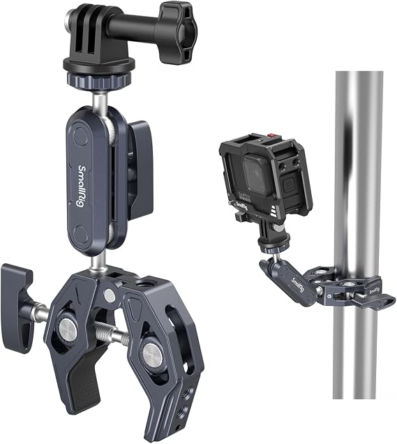 SmallRig Super Clamp Ball Head Magic Arm Crab Claw Clamp Anti-Loosening 360 Degree Rotation 1/4'' Screw Anti-Tilt Head/Shooting for LED Light, External Monitor, Bike, Best Angle, Compatible with