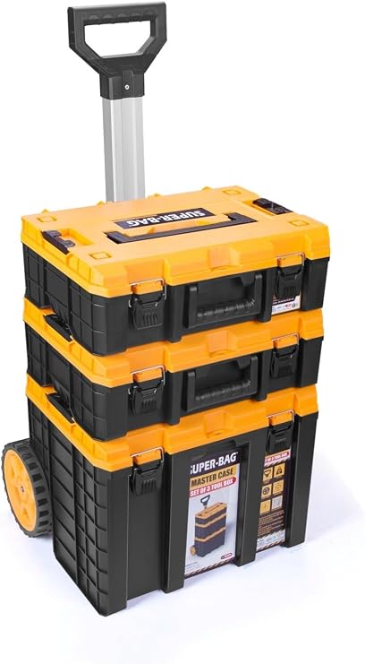 Super Bag Master Case Tekerlekli 3'lü Set Büyük Teknisyen Takım Çantası