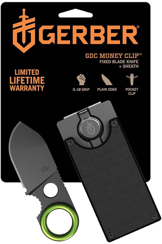 Gerber GDC Money Clip Knife, Built-in Fixed Blade