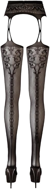 Cottelli Collection Large/X-Large Suspender Belt with Stockings
