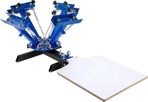 Screen Printing Machine - 4 Color 1 Station Platen Silk Press Equipment with Removable Pallet for Professional Printing Jobs and DIY Projects