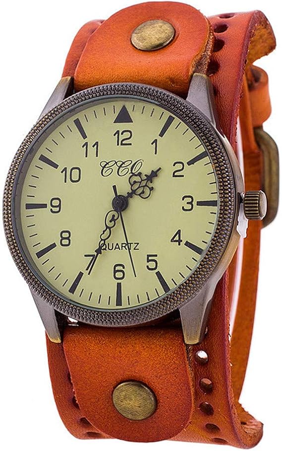 Wristwatch Vintage Leather Brand Quartz Women Men Watch Men's Watch Womens Two Tone Watches