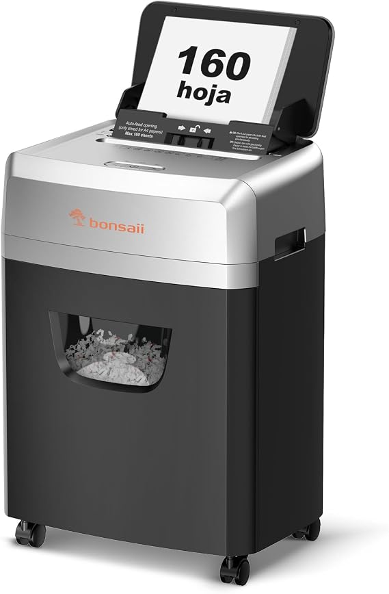 Bonsaii Auto-Feed Paper Shredder 160 Sheets, Microcut P-4