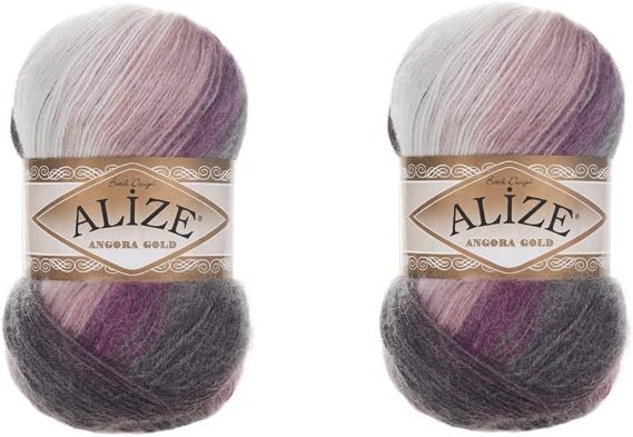 Alize Angora Gold Batik Yarn 20% Wool 80% Acrylic Lot of 2skn 200gr 1204yds Thread Crochet Lace Hand Knitting Turkish Yarn (1986)