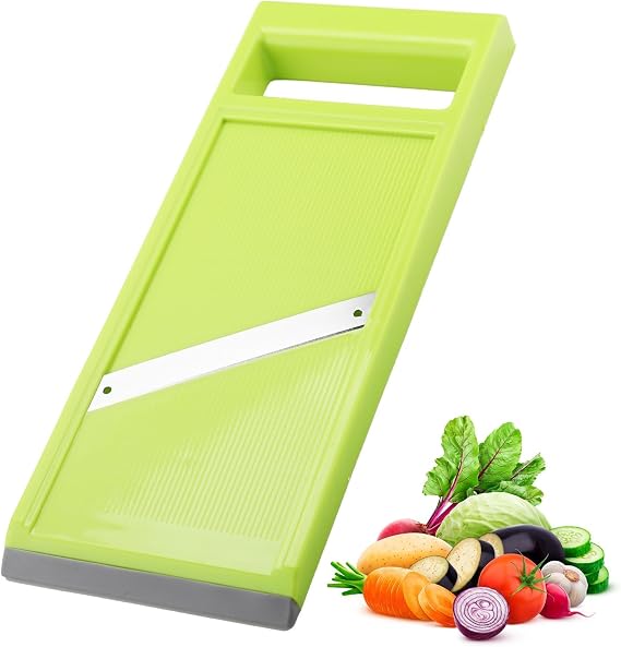 Vegetable Slicer Portable Kitchen Handheld Mandoline Food Slicer, Fruit Cutter Peeler Chip Maker Stainless Steel for Potato Cucumber Cheese Carrot Quick Slice Uniform Slicing Knife