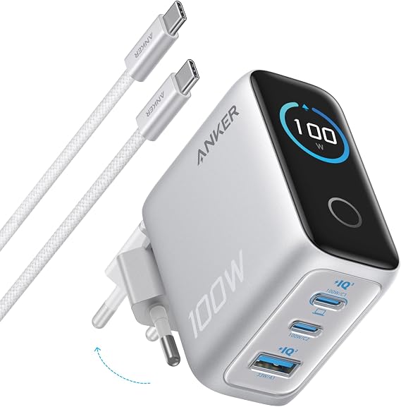 Anker USB C Fast Charging Charger 100W with 3 GAN Ports