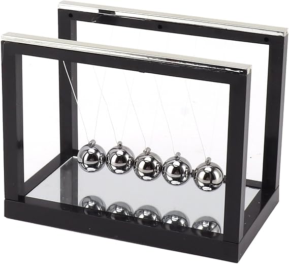 Swing Balls Decoration, Stainless Steel Newton Cradle Balance Balls Mirror Steel Newton Balls Desk Toy for Office Desktop