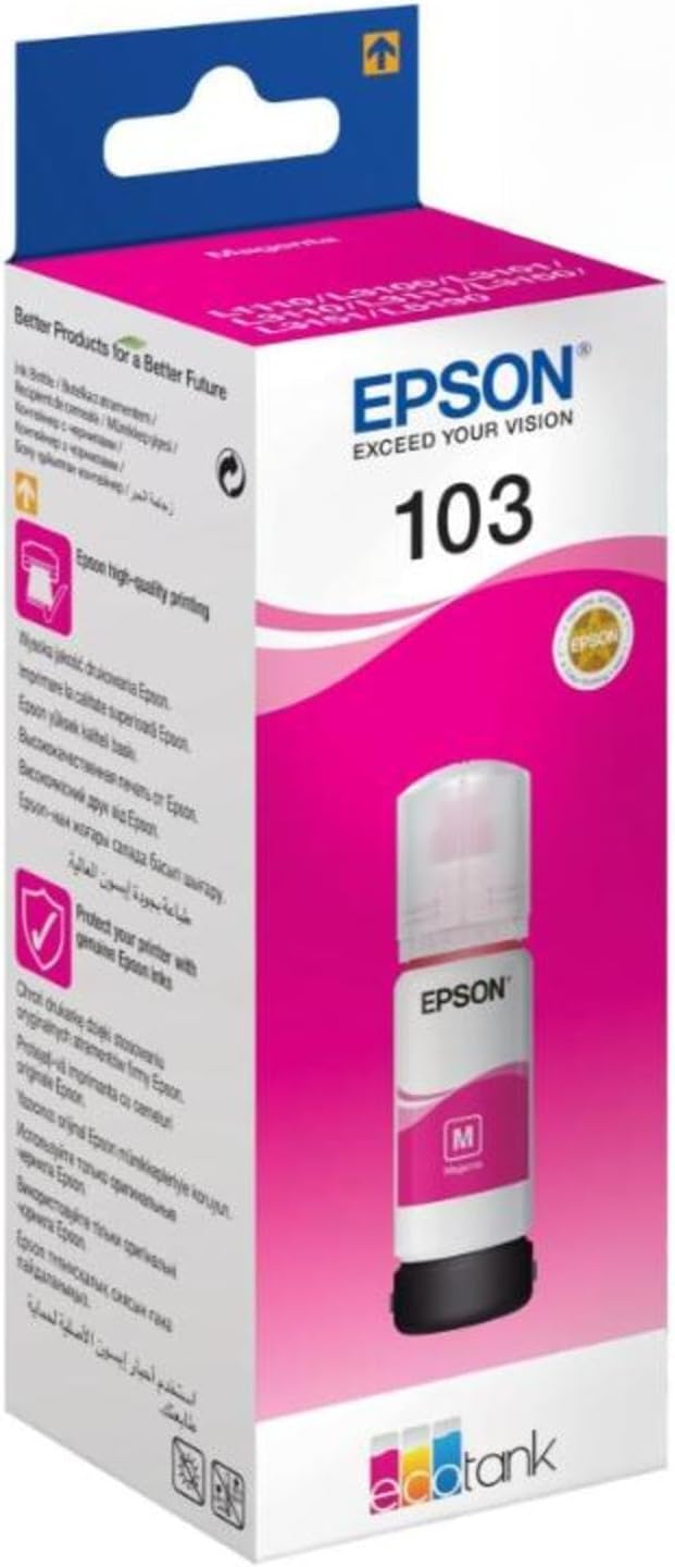 EPSON EcoTank 103 65ml Orijinal Magenta (Kırmızı) Mürekkep Kartuş C13T00S34A