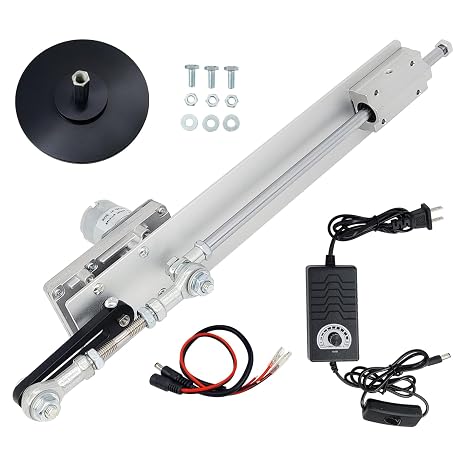 JQDML Reciprocating Linear Actuator Stroke 1.18"-6" with Suction Cup and Speed Controller,DC 24V Adjustable Telescopic Motor DIY Motor (24V150MM120RPM)