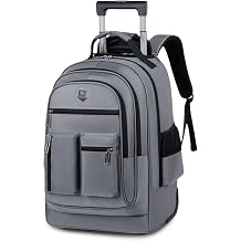 FANDARE Rolling Laptop Backpack with Wheels Travel Daypacks Men Lifestyle Leisure Urban backpacks men Versatile Street Knapsack College School Bag for Travel Outdoor Everyday Bags Polyester