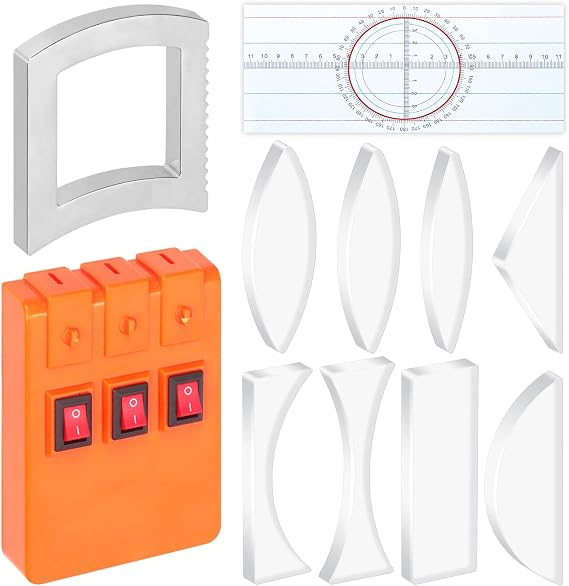 11Pcs Physics Optical Experiment Set, Reflector Refraction Triangular Prism, Convex Lens & Concave Lens, Three Way Laser Light Source, Physical Optics Sets Physical Optical Teaching