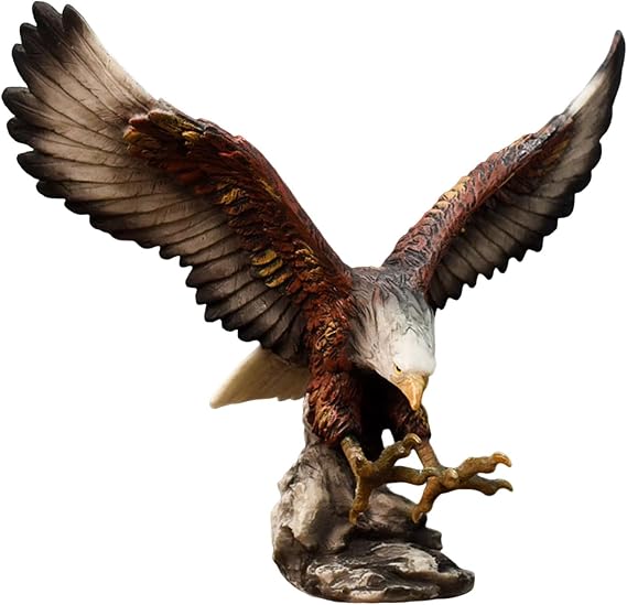 Baoblaze Creative Lucky Eagle Figurines Sculpture Ornament for Office Shelves Home Decor Gift, 31cmx16.5cmx25.5cm