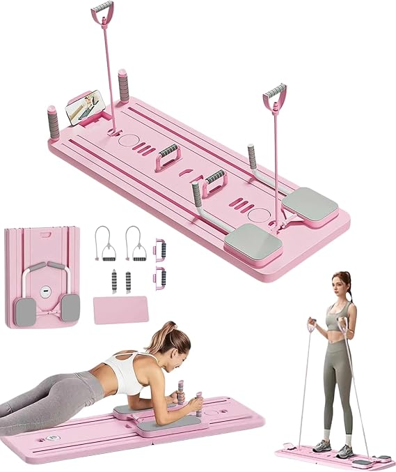 Pilates Aleti – Zamanlayıcılı, Direnç Bantlı Çok Amaçlı Egzersiz Tahtası Telefon Tutacaklı
