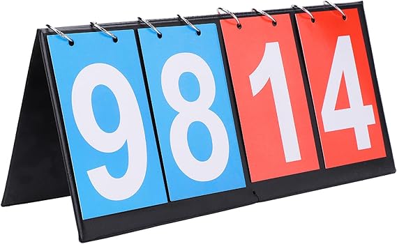 HERCHR Tabletop Flip Scoreboard Digital Portable Table Top Scoreboard Flipper, Table Top Scoreboard Multi Sports Score Flip Scoreboard Score Keeper