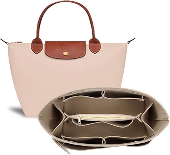 Handbag Organizer Insert for Tote Bag Handbag Organizer for Large and Small Shoulder Bags LE PLIAGE Top Handle S/M Beige, L