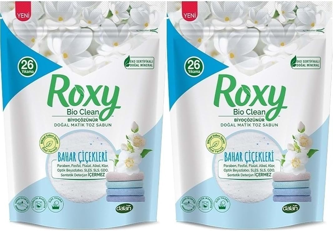 Dalan Roxy Bio Clean Matik Sabun Tozu 800gr Bahar Çiçekleri (2 Li Set) (52 Yıkama)