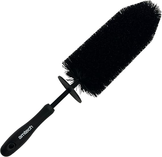 Amtech - Cleaning Brush for Alloy Wheels with Flexible Reach, Home, Easy to Use with Ergonomic Handle, Lightweight, Non-Scratching Bristles for Smooth Finish (445mm)
